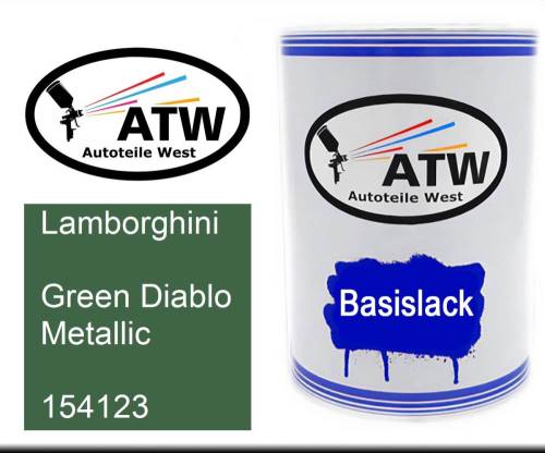 Lamborghini, Green Diablo Metallic, 154123: 500ml Lackdose, von ATW Autoteile West.